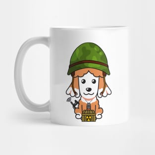 Cute Poodle is a soldier Mug